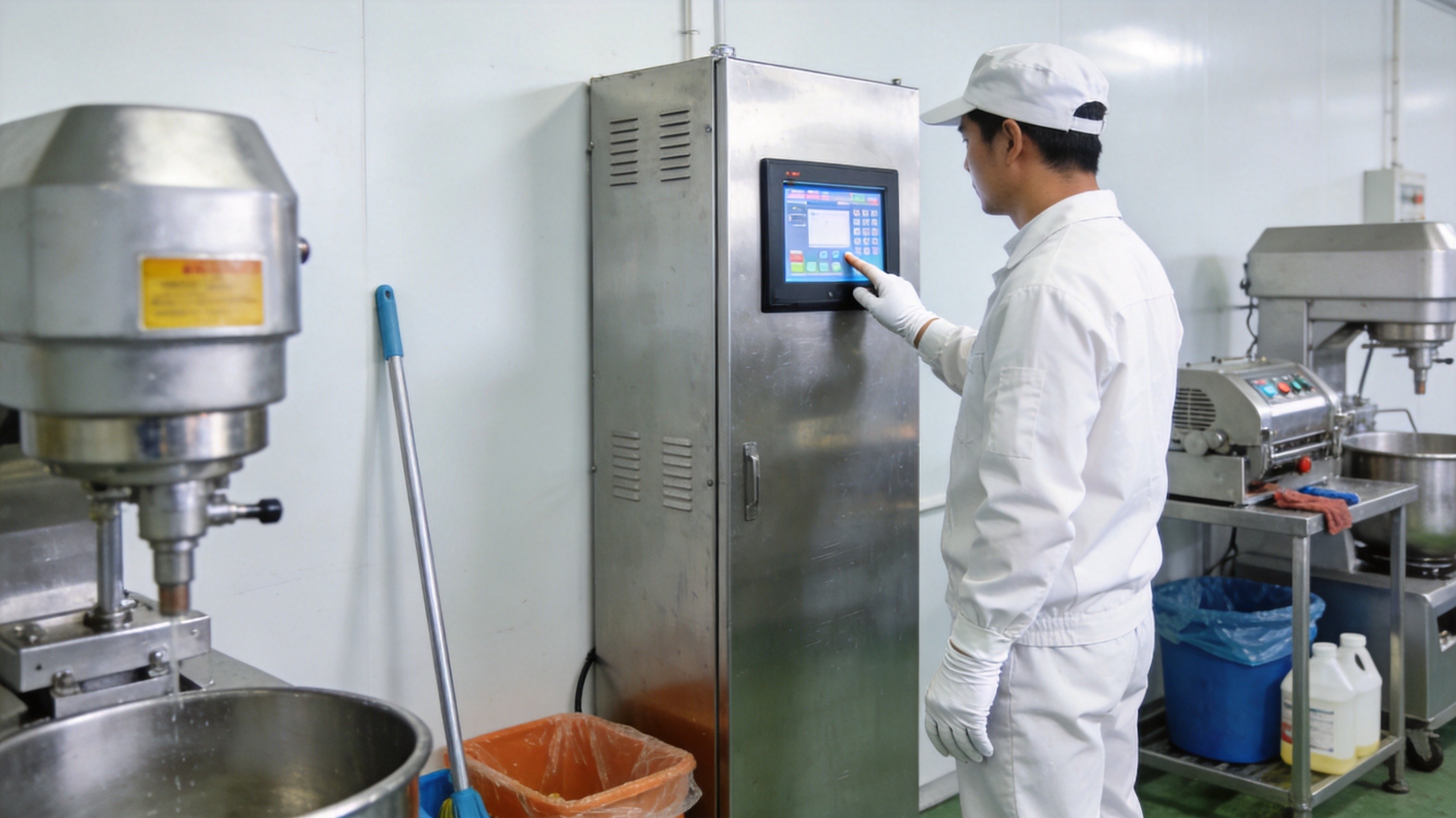 食品车间设备日常维护检查现场