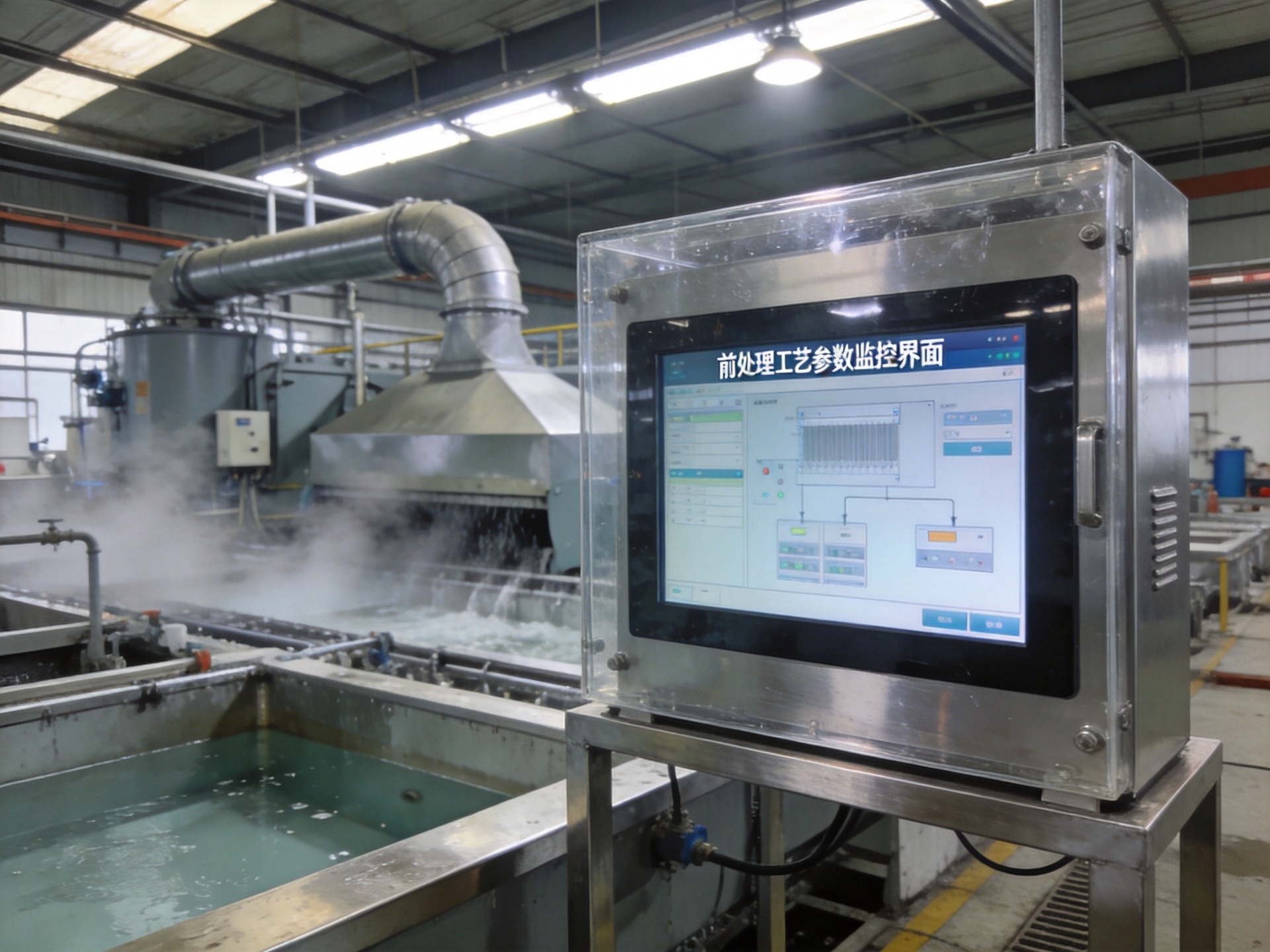 涂装车间前处理线工业一体机实时监控工艺参数