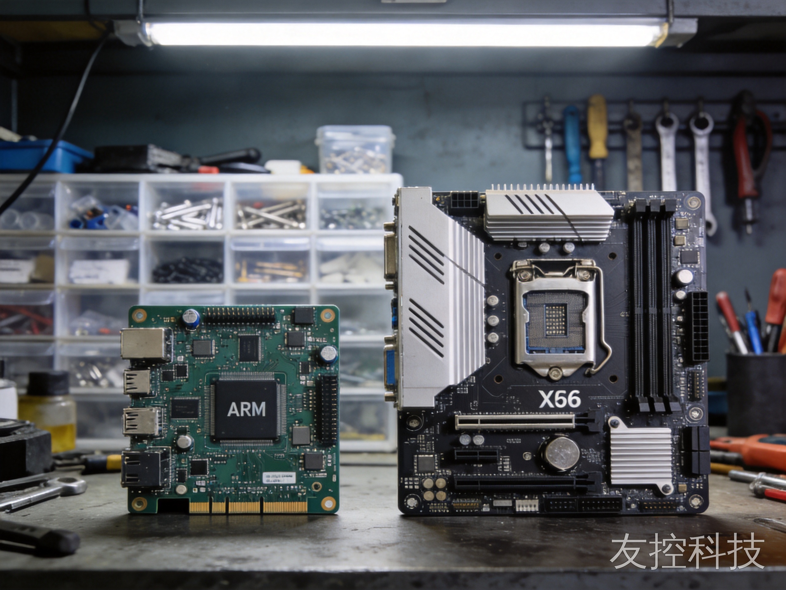工控一体机内部 ARM 与 X86 主板对比