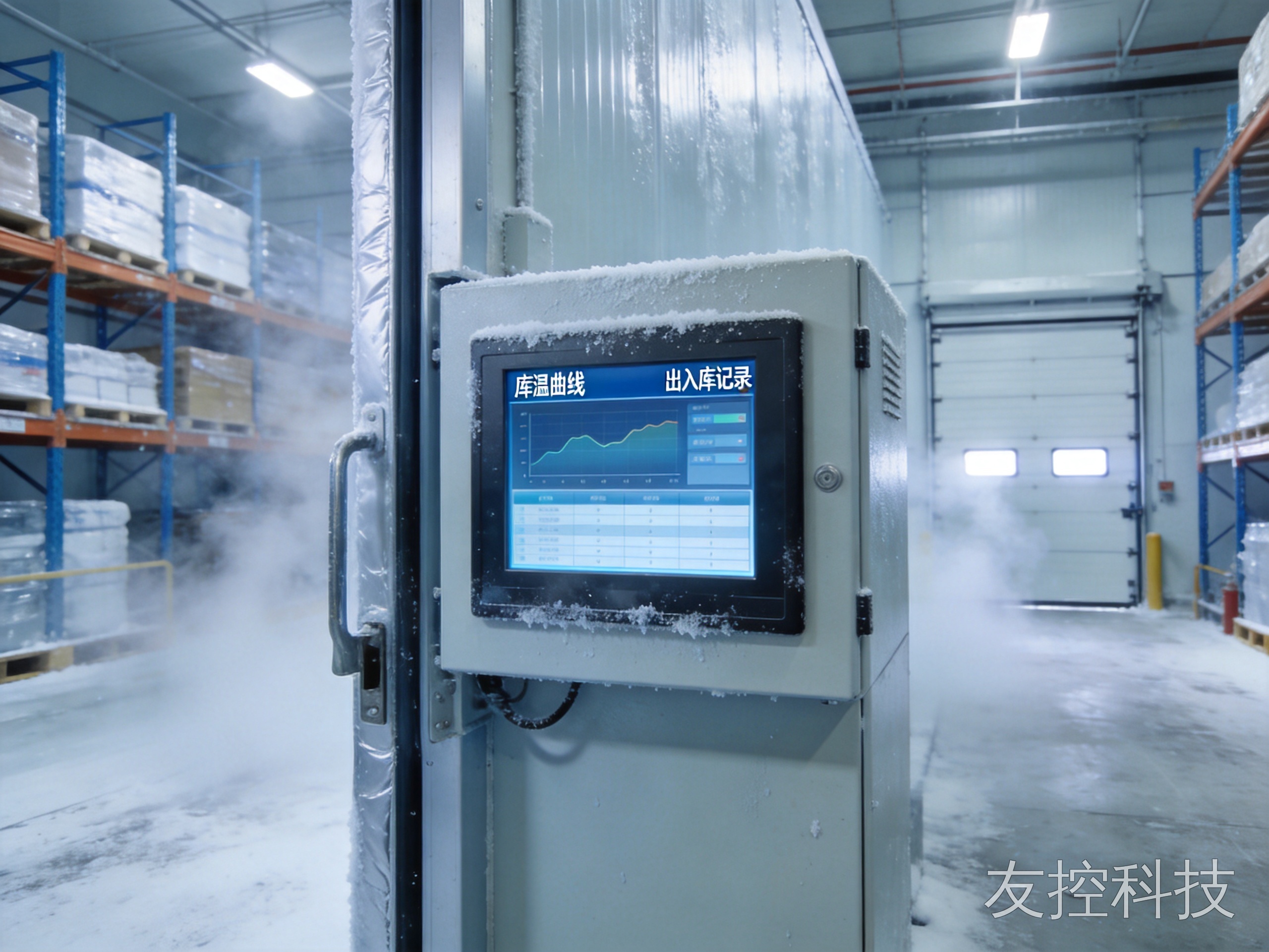 冷链低温库区宽温工业显示终端稳定显示库温