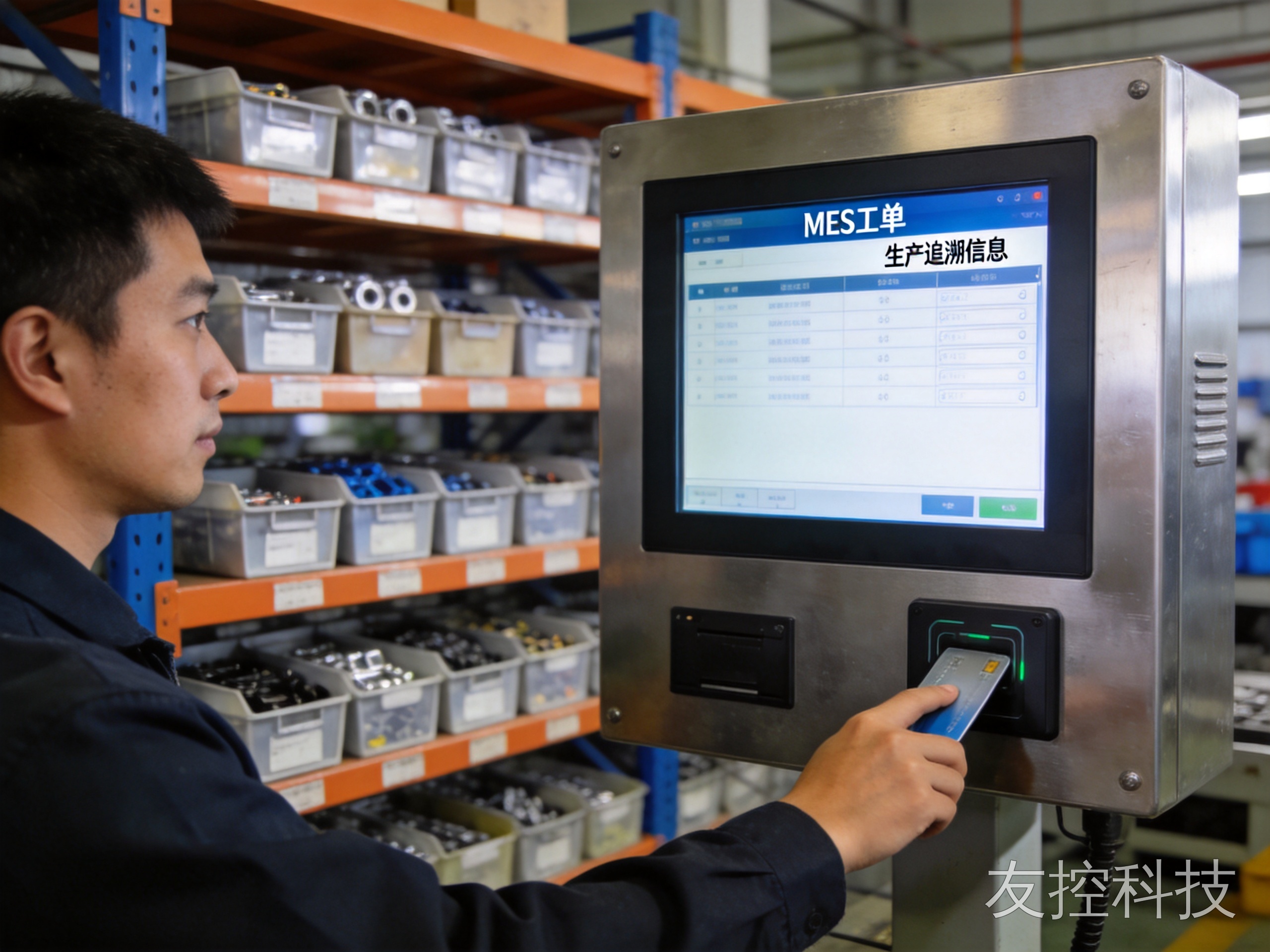 工业一体电脑前置刷卡模块与MES工位部署