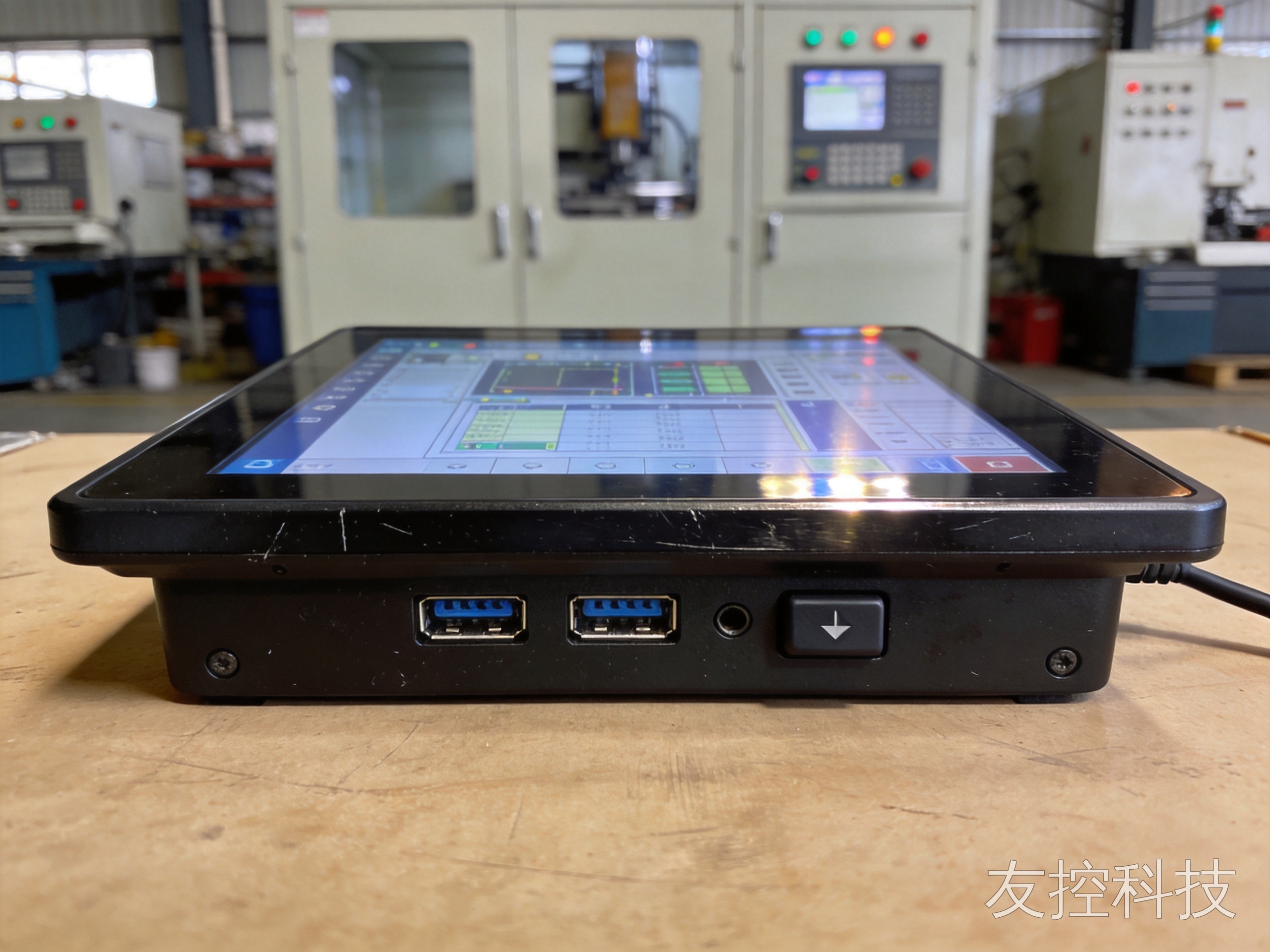 工控平板一体机前置USB开关键便于现场维护