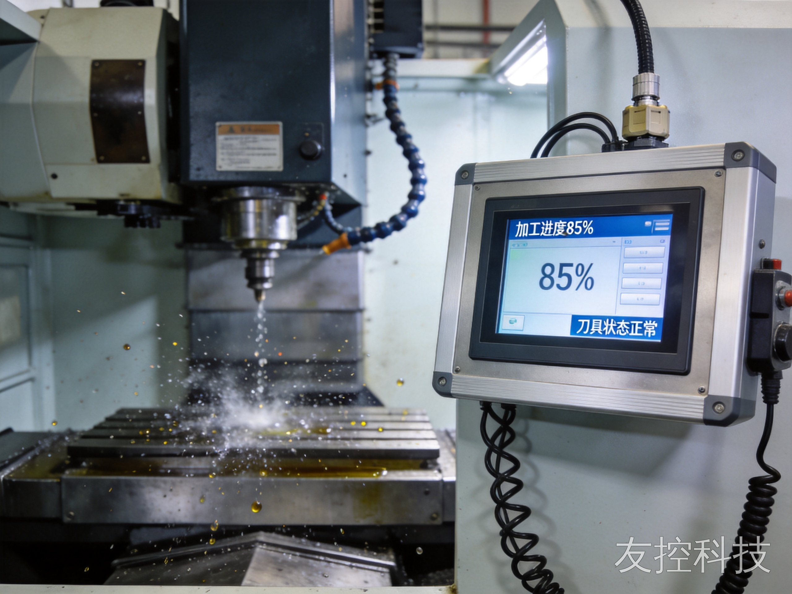 10.1寸工业显示器 机加工油雾工况现场实拍图 2