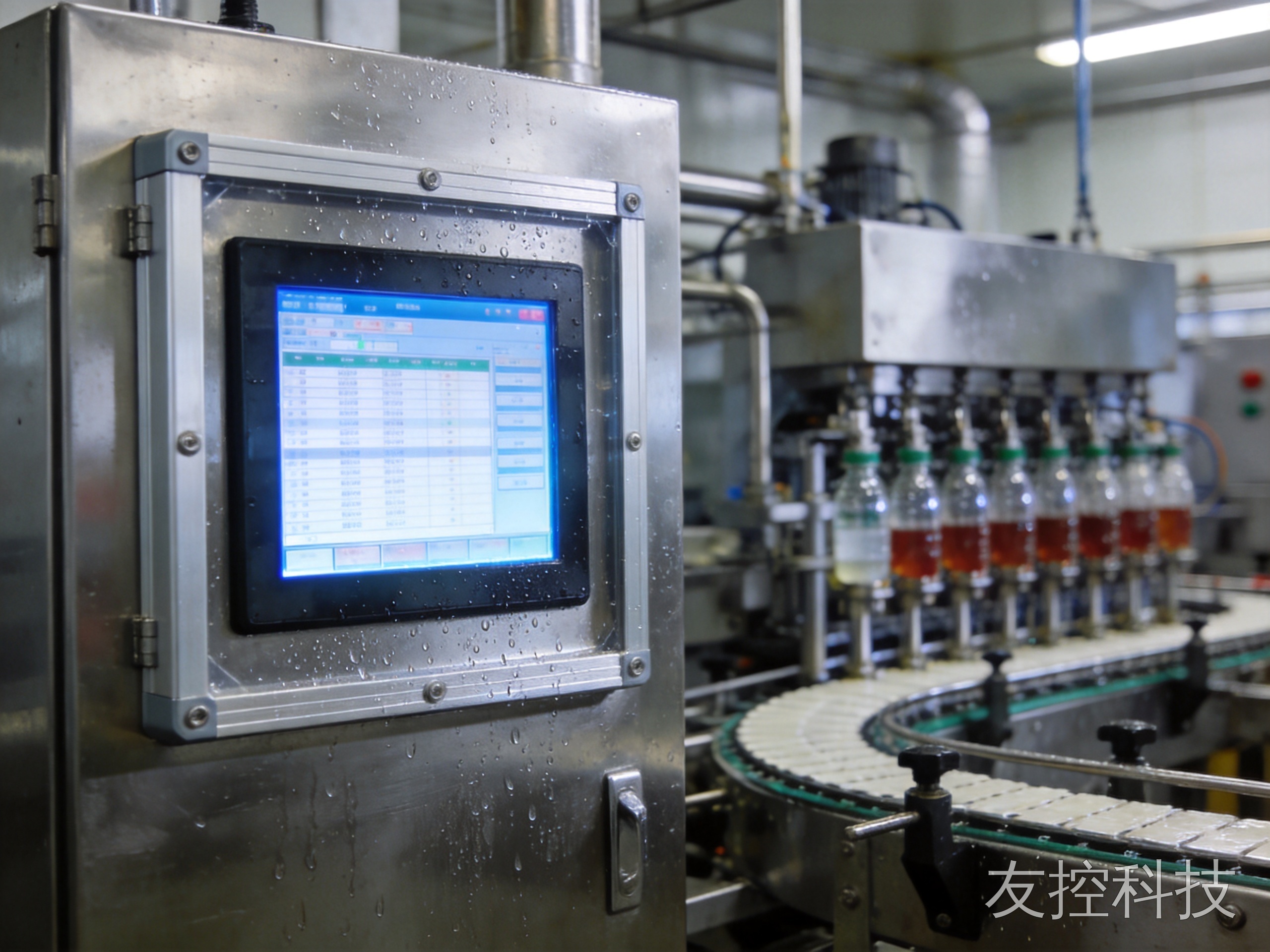 全封闭工控一体机在食品饮料车间嵌入式安装场景