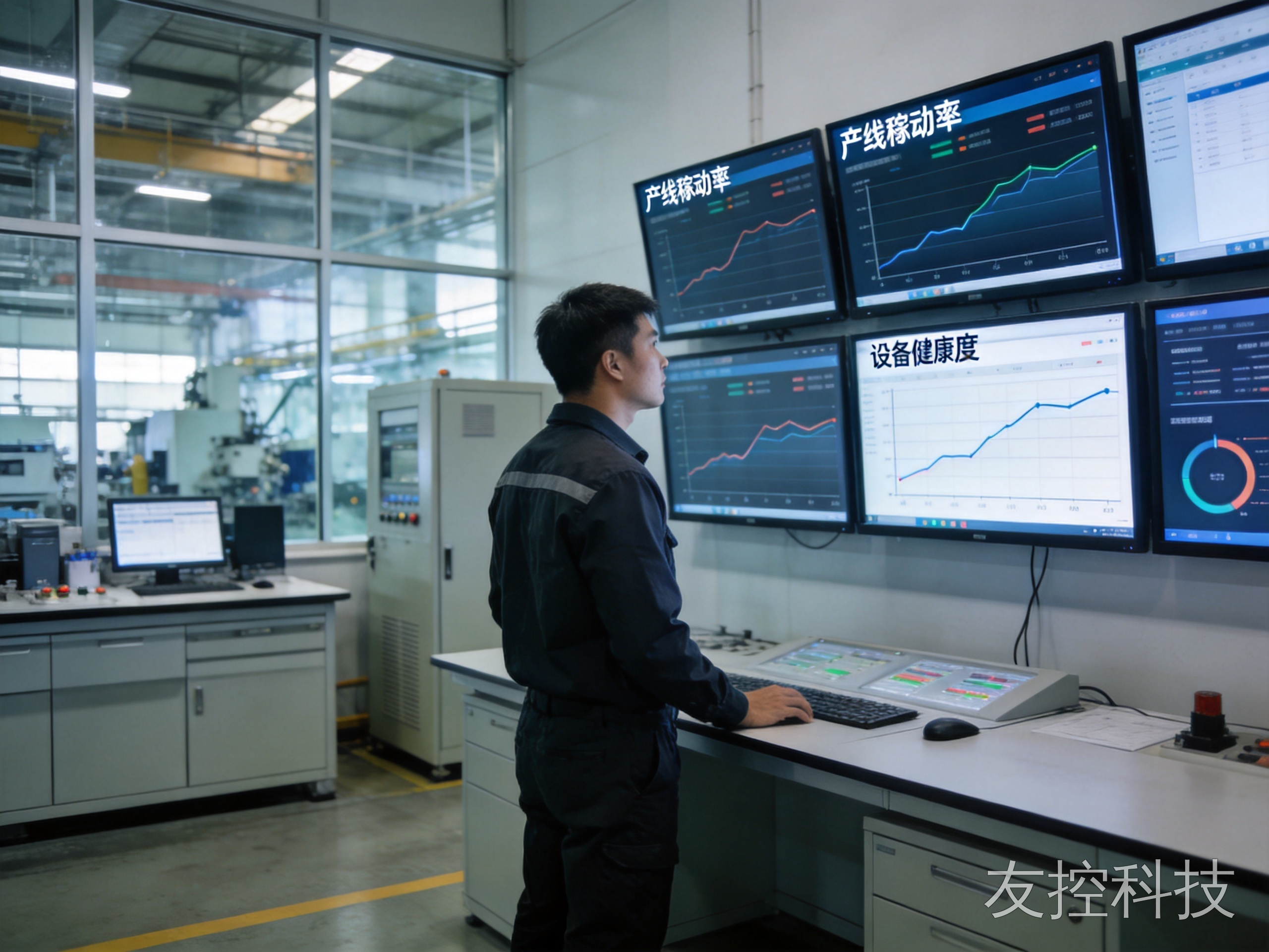 MES工控一体机 中控室产线稼动率与设备健康度监控图4