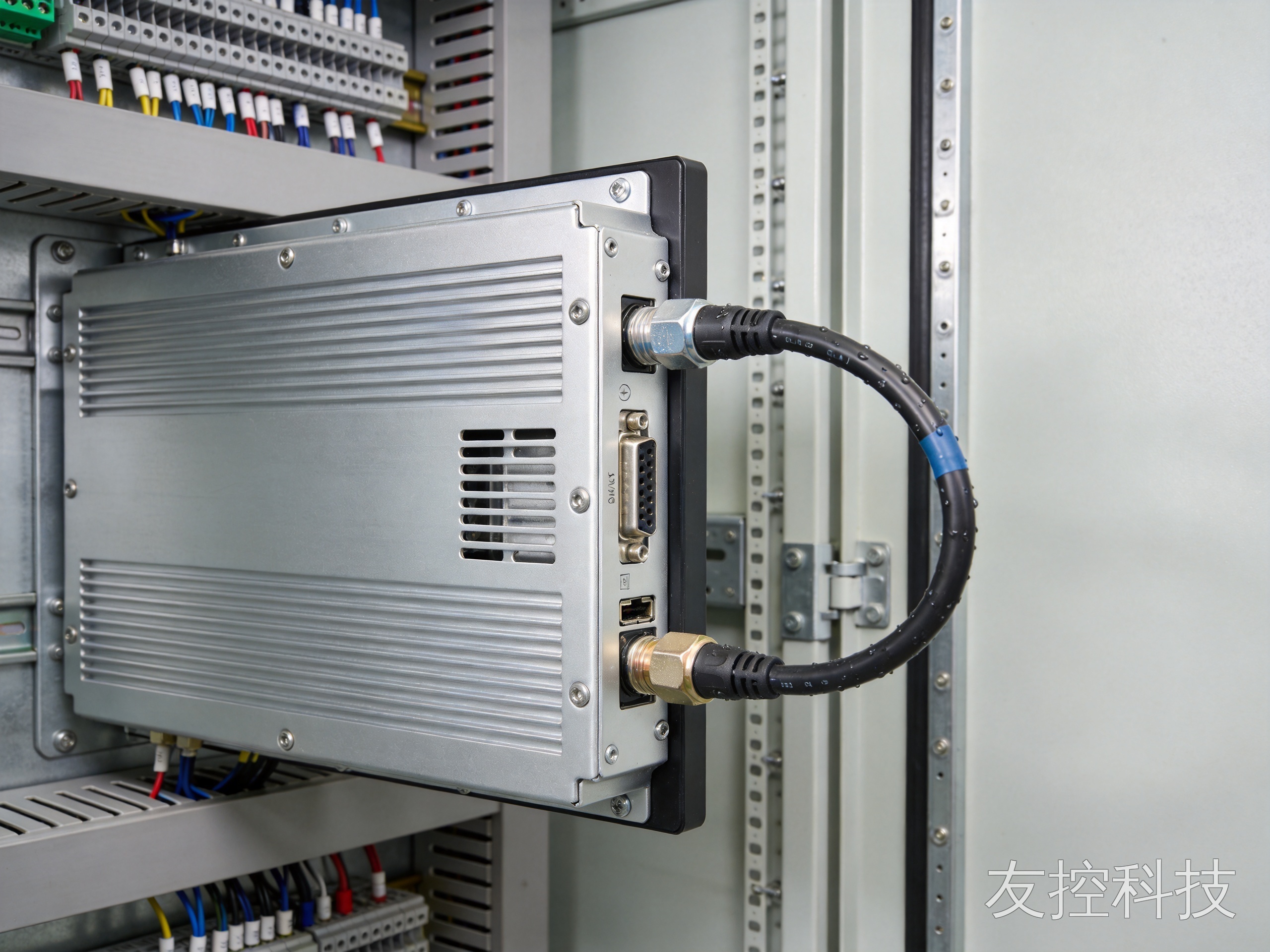 嵌入式工业显示屏 柜内铝合金后壳散热鳍片与空气间隙图2