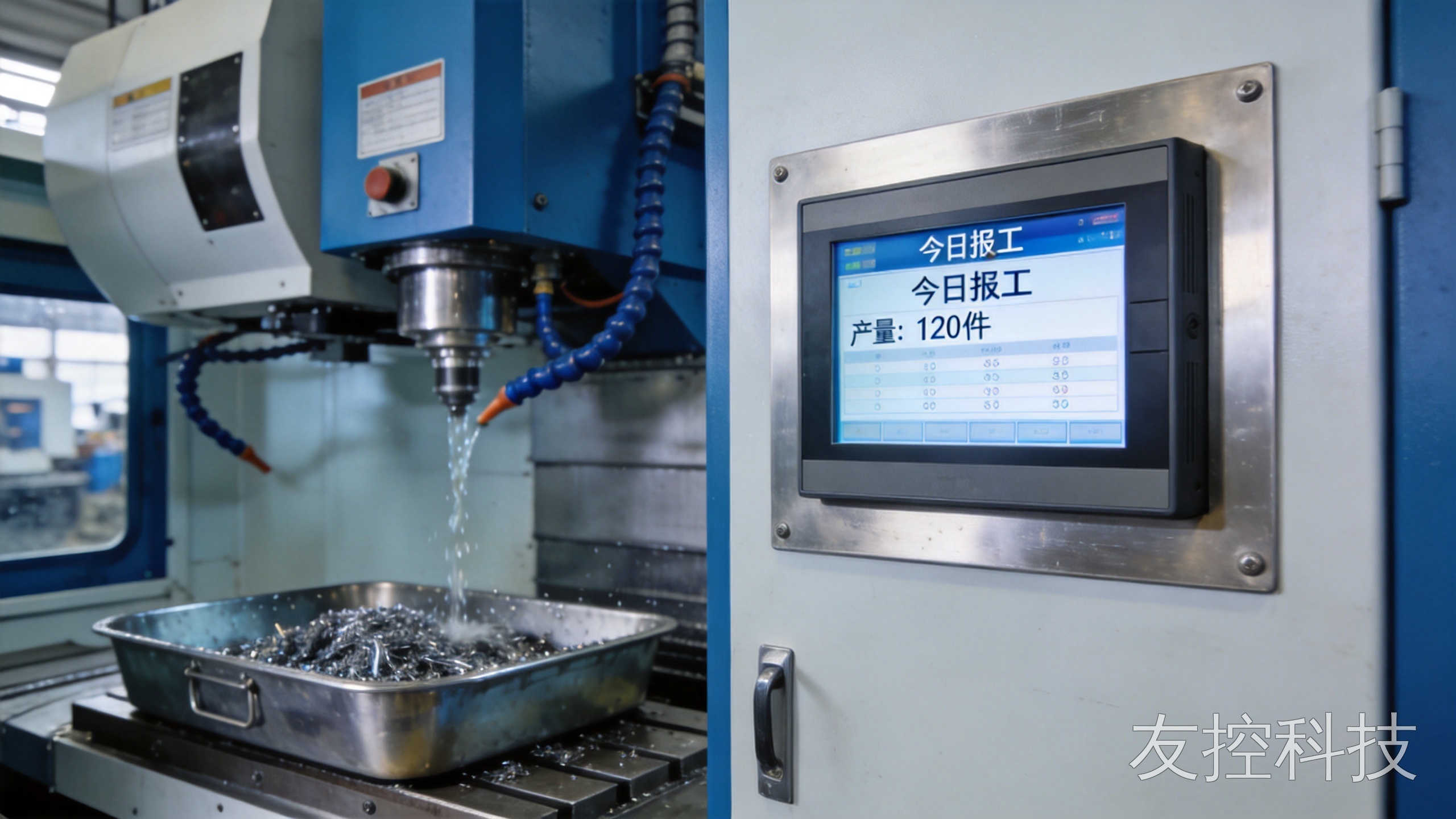 mes工位终端一体机 机加工车间数控设备旁嵌入控制柜的全封闭无风扇工业一体机报工界面图2