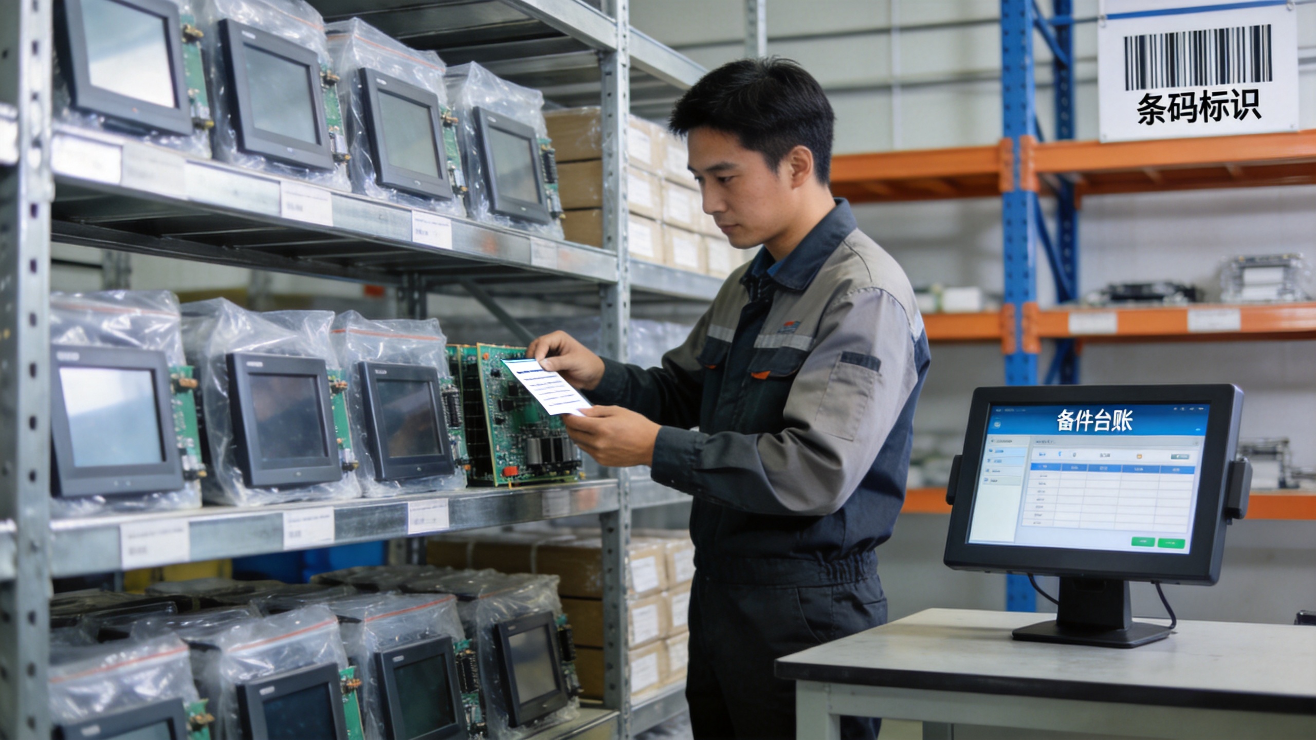 lcd工业显示器 备件仓储货架嵌入式工业显示器备件核对壁挂式一体机台账界面图4