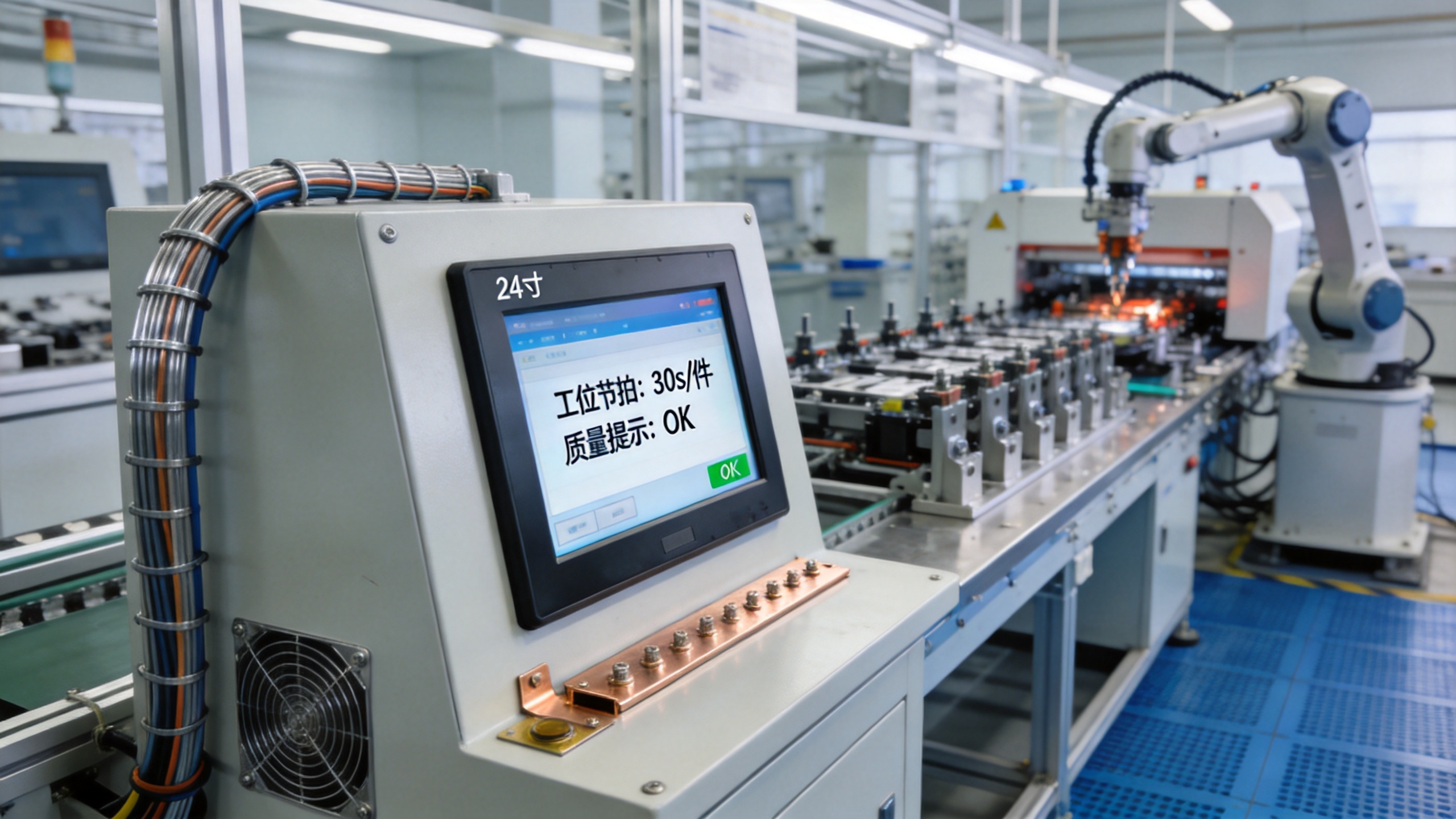 新能源装配线工位嵌入式工业显示器