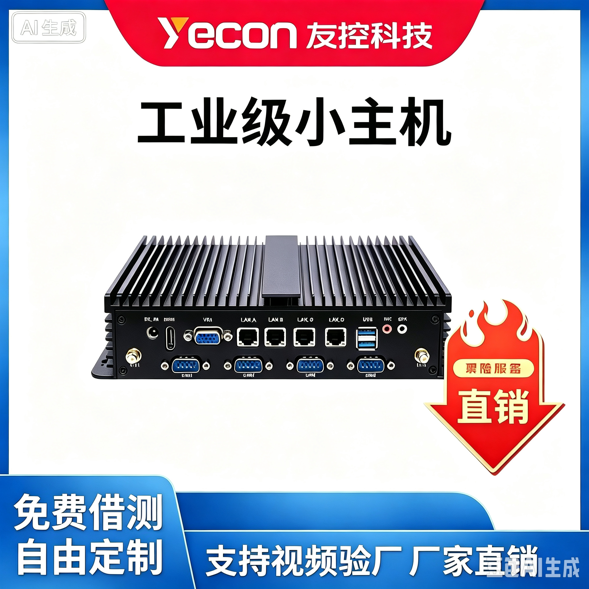 友控K5四网口工控主机