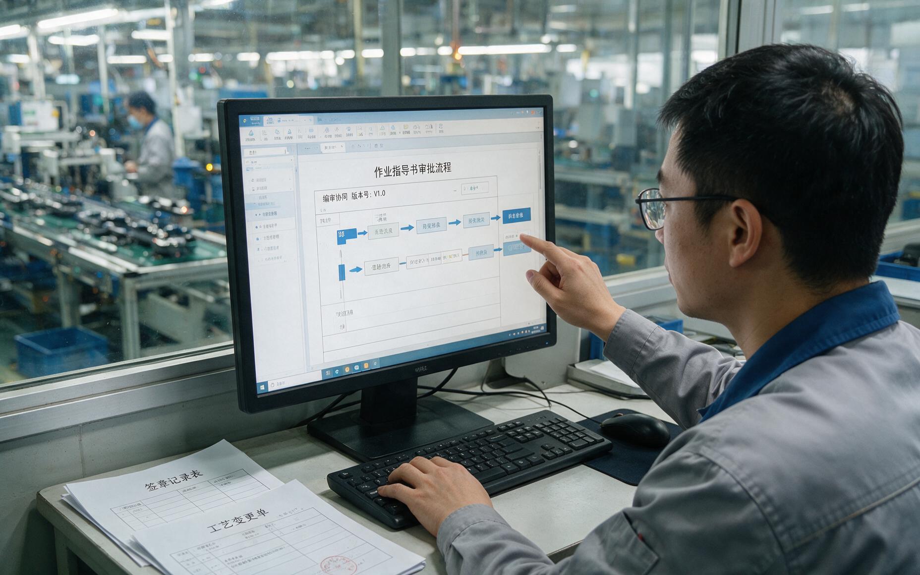 工艺工程师在编审系统完成指导书电子审批